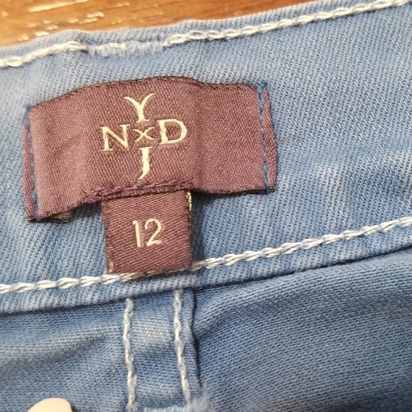 NYDJ - Not Your Daughter's Jeans Blue Denim Cotton Crop Pants, Size 12 (34”x20”) - Picture 8 of 12
